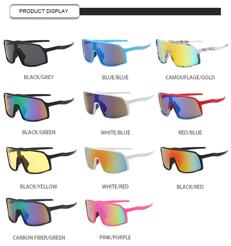 New Colorful Oversized Windproof Bicycle Sunglasses Men Women Outdoor Sports Cycling Glasses