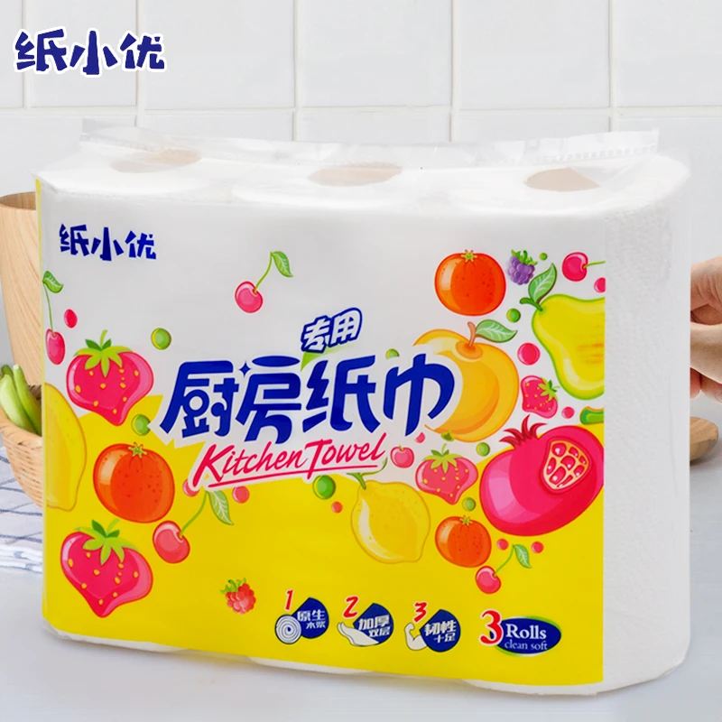 
Wholesale Hot Sale Kitchen Towel Pulp Kitchen Paper Towel Roll 