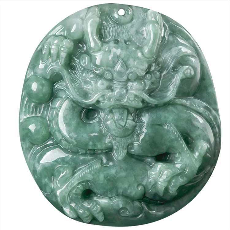 

Natural Burmese a cargo jade domineering dragon pendant zodiac dragon ice jade pendant men and women necklace jade pendant, Green