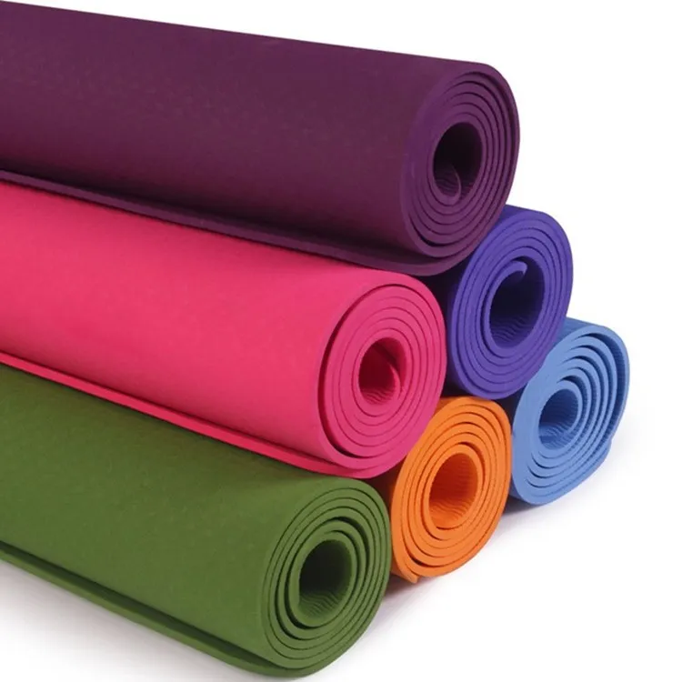 

Eco Indoor Use Gym Yoga Equipment TPE Customized Nonslip Yoga Mat, Purple, blue, pink, green, orange, etc.