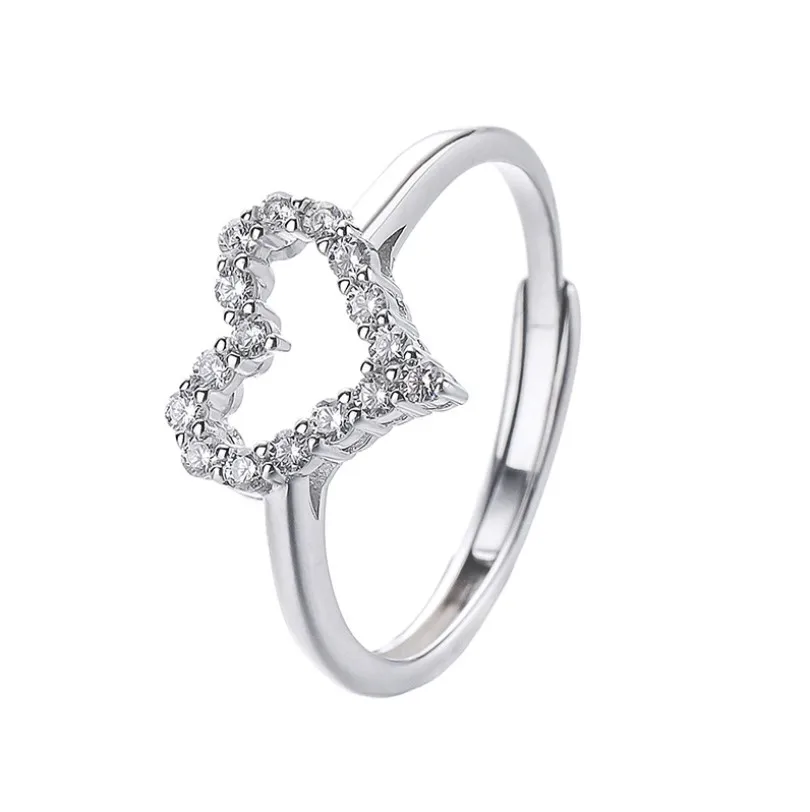 

free shipping to usa elegant jewellery regalos san valentin envio gratis pave 925 sterling silver heart  ring
