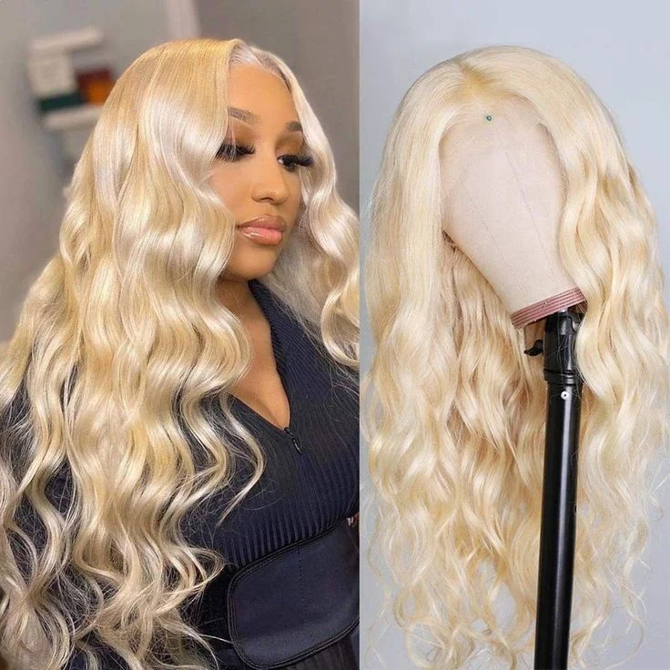 

13x4 hd lace frontal wig 613 blonde Body Wave wig 100% Human Hair lace front wigs 613 body wave