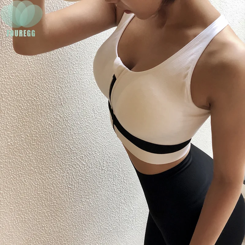 

Sports Bras Sportswear Zipper Shockproof Yoga Wear Bra Tops