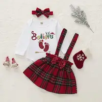 

Christmas Newborn Baby Girls 3PCS Romper Jumpsuit Top dress Party Outfit Clothes