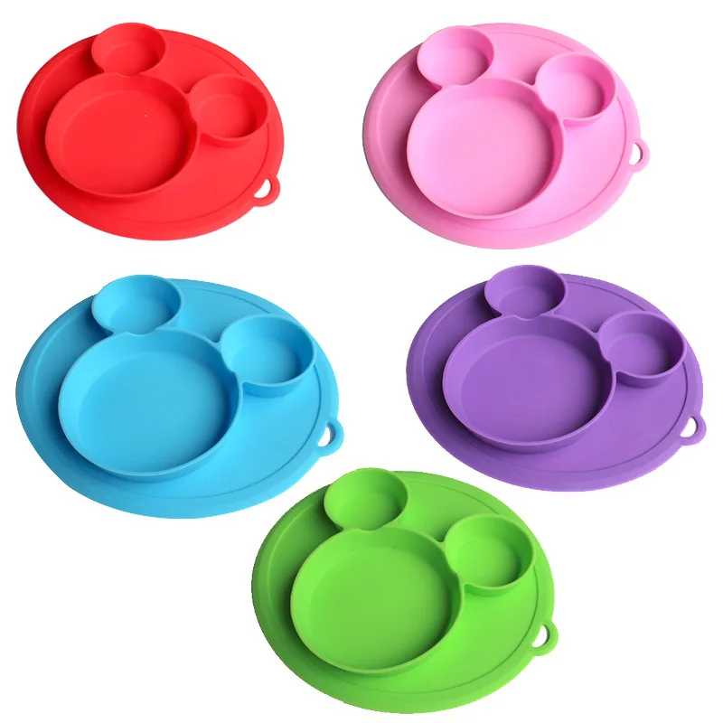 

Bpa Free Professional Feeding Non-Slip Toddlers Divided Suction Kids Plate Food Feeding Baby Plate Suction Baby Silicone Plate, Custom pantone color
