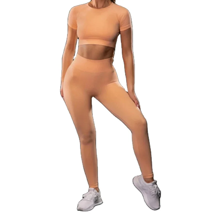

Women Gym Sport Bra And Yoga Pant Set Ladies Breathable Running Fitness Seamless Yoga Set, Customized colors
