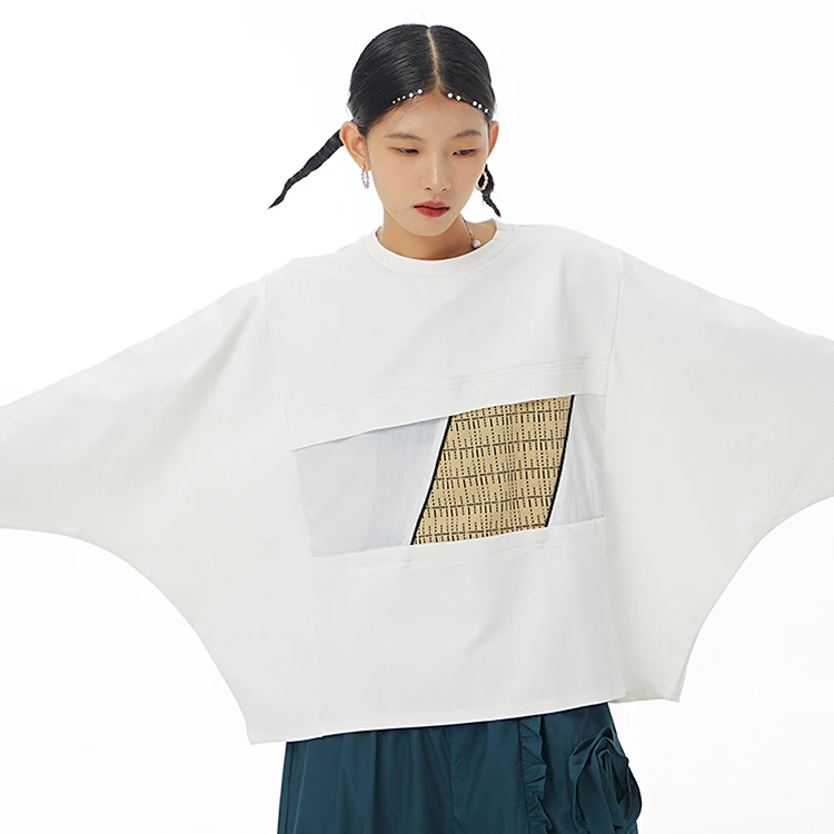 

2022 Spring New Wholesale Plus Size Women Crew Neck Tops Loose Casual T Shirt Look Thin Hot Selling Long Sleeves Tops 5918