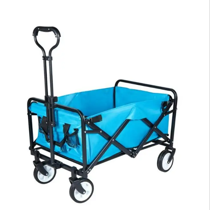 

Outdoor Garden 4 wheels Micro Collapsible Foldable Utility Beach Trolley Cart Camping Folding Wagon
