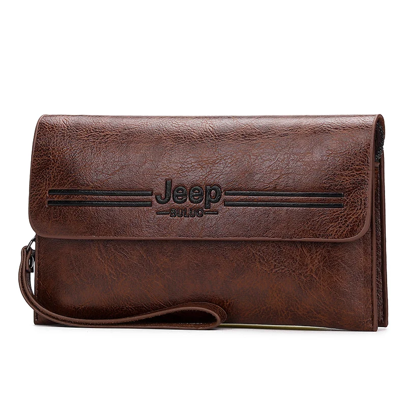 

Wholesale PU Leather RFID style purse men travel clutch Custom Card holder long slim wallets