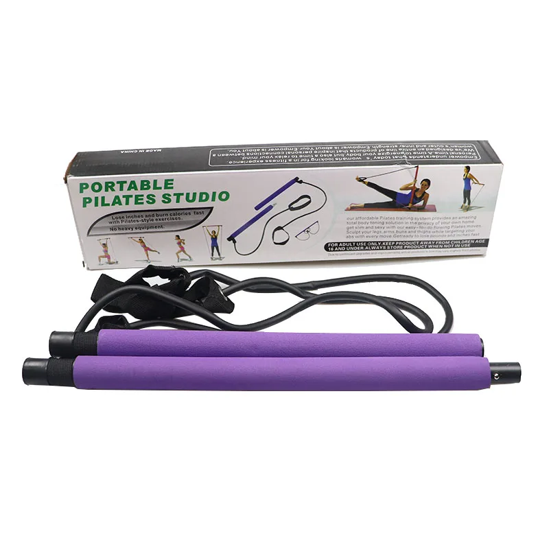 

Pilates Stick Cheap And High Quality Increase Flexibility Sit Up Bar Portable Pilates Resistance Band Bar Kit Multi Usages, Purple & pink & custom color