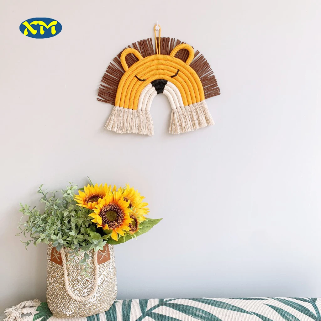 

Handmade Reindeer Lion Shape Woven 100% Cotton Wall Decor Kids Room Decoration, 36 colors