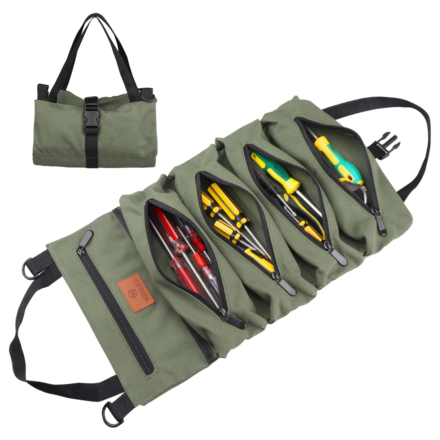 

Multi-Purpose Portable Custom Canvas Accessory Bag Roll Up Pouch Tool Bag, Customized color
