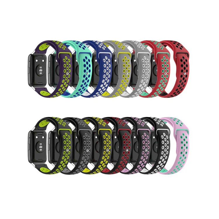 

Silicone Smartwatch Replacement Part Sport Double Color Wrist Watchband For Huawei Watch Fit Strap Smart Wristband