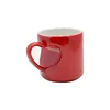 High Quality 11oz Sublimation Heart Shape Handle Color Changing Cup Ceramic Blank Magic Mug For Heat Press Machine