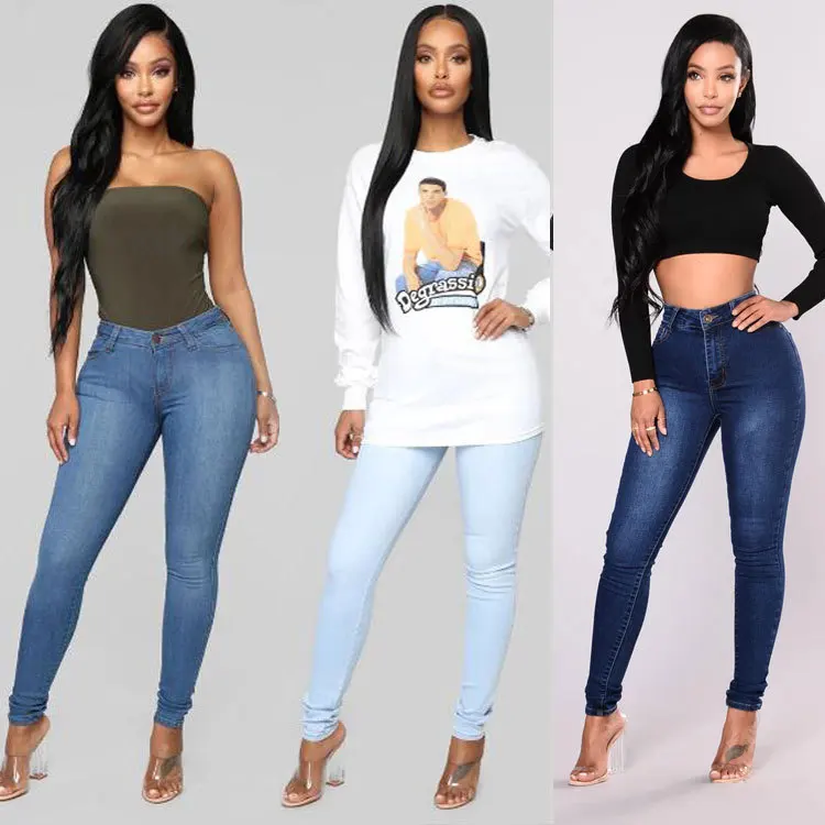 

2020 Summer Fashion Womens Jeans Slimming Hips High Elastic Skinny Jeans