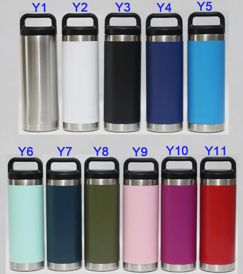 

18 oz BOTTLE Cup Stainless Steel Tumblers 18oz Vacuum Insulated Large Capacity Sports Mugs Wine Beer Travel Cups, As pictures