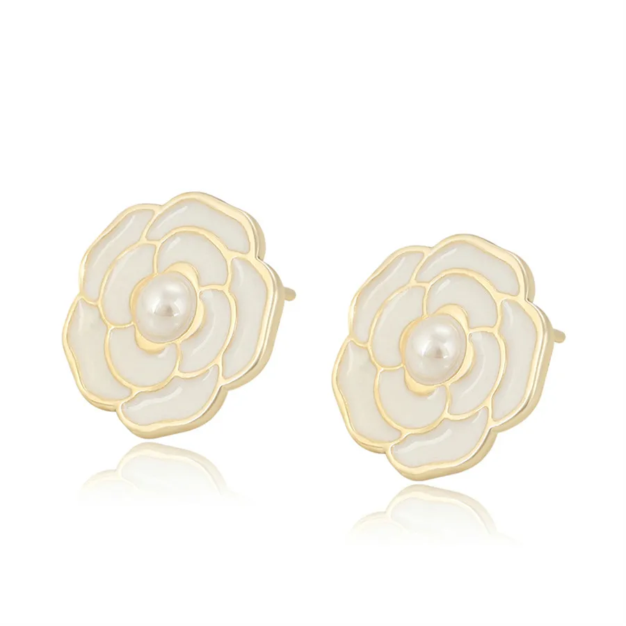 

E-1605 Xuping Jewelry Plastic Beads Elegant Floral 14K Gold Environmentally-friendly Copper Earrings