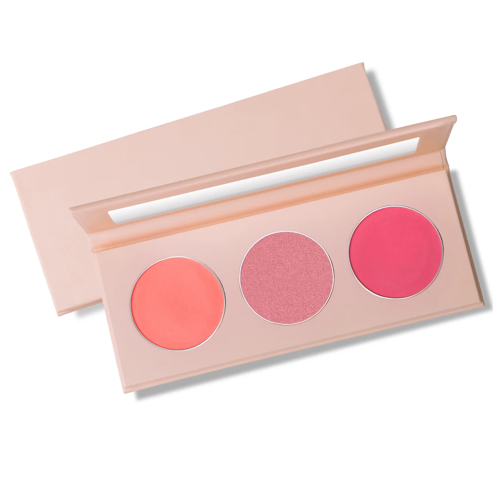 

Wholesale Makeup Your Own Brand Professional Makeup 3 Colors cheek blush palette Waterproof Customized Designs