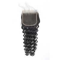 

hair closure for black woman raw virgin cuticle aligned hair DW deep wave 1B# 4x4 Lace Closure indian human hair attachment h