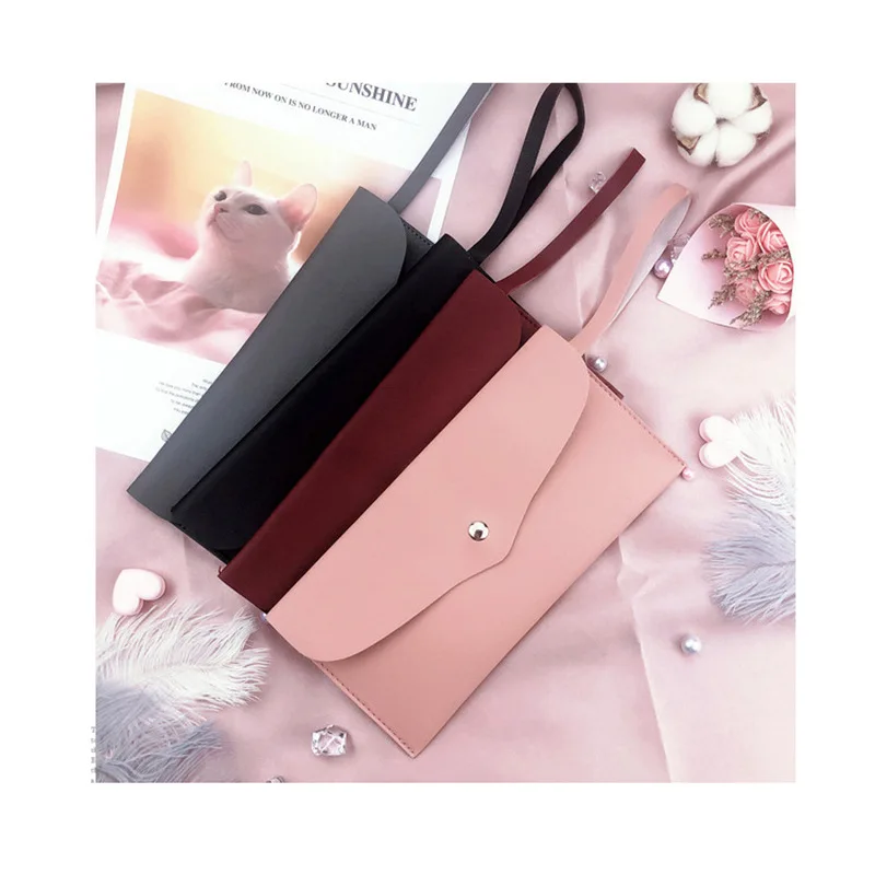 

Fashion Pink PU Button Travel Portable Makeup Brush Storage Pouch Private Label Custom Wholesale Makeup Bag, Picture