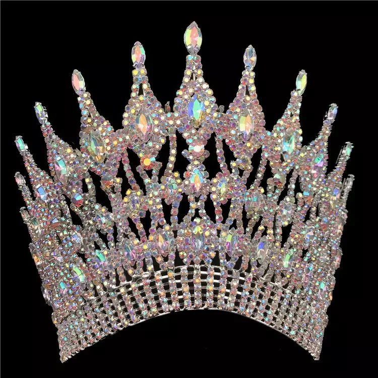 

Beauty Rhinestone Tiara Pageant Miss World Crystal Large Crowns Tiaras