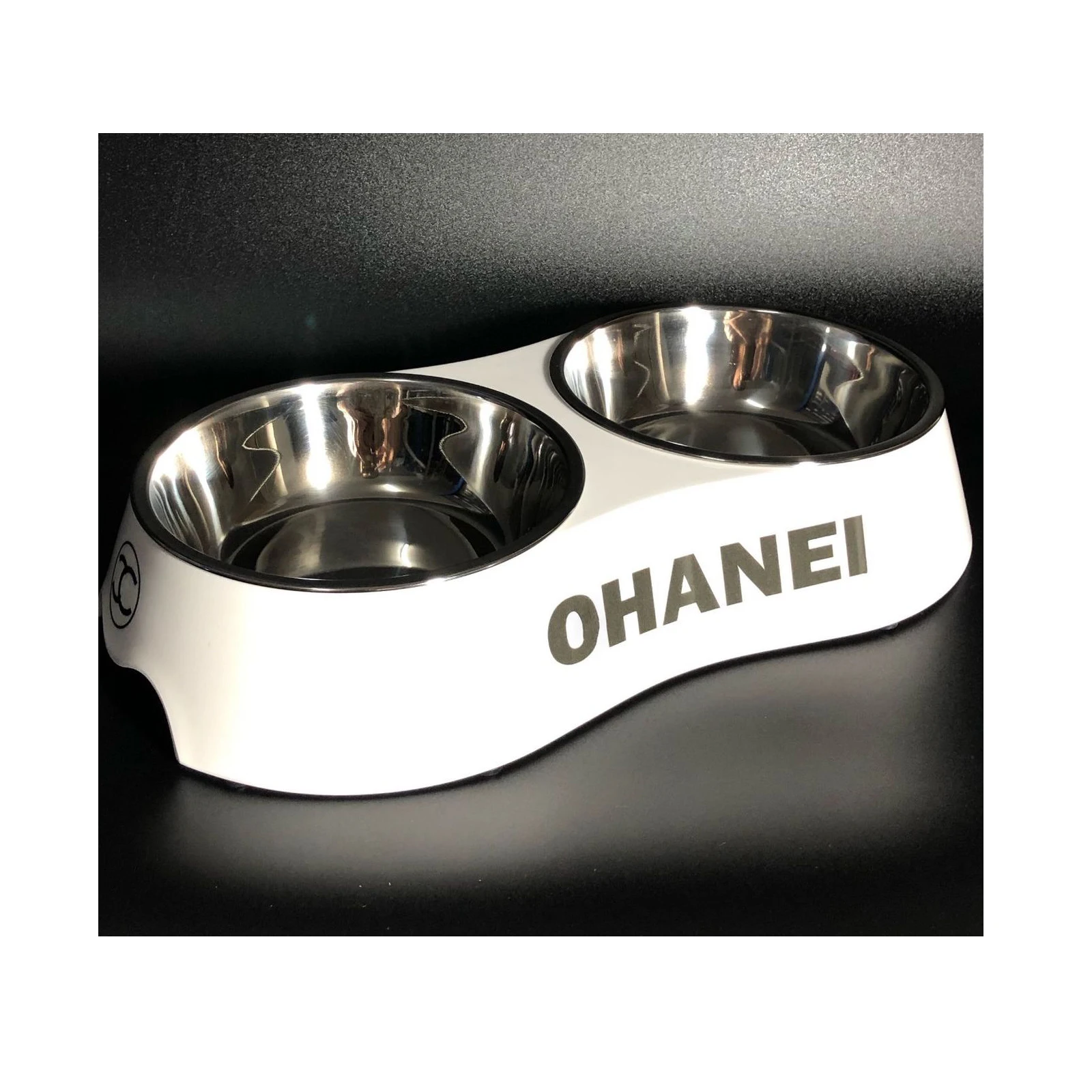 

Hot sale melamine luxury printed logo dog bowl pet bowl double dog feeder bowl