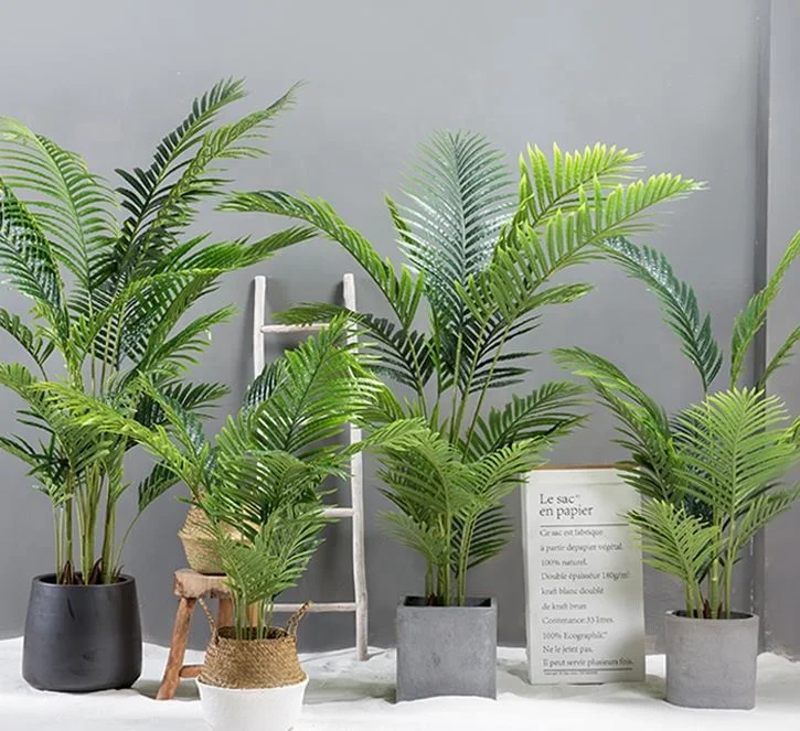

Wholesale decorative natrual touch plastic areca& phoenix palm tree greenery artificial plant in pot