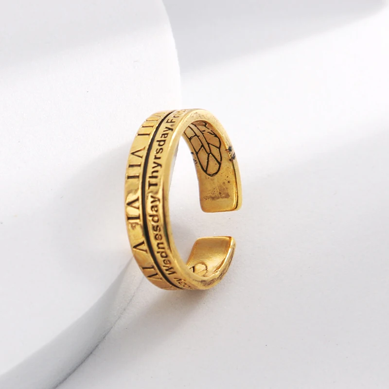 

Retro Fashion Roman Numeral Open Ring 2021 New Simple Fashion Ring, Picture shows