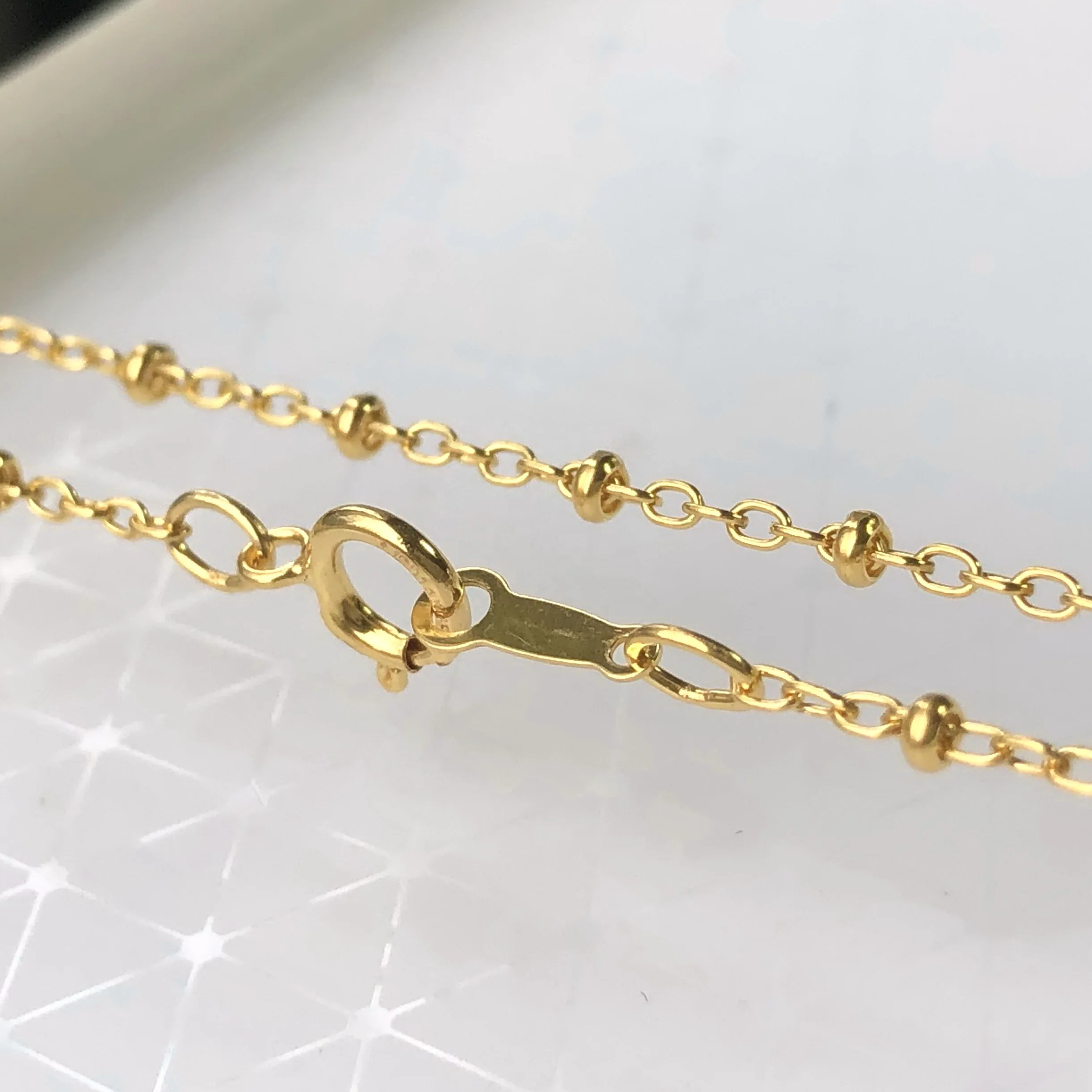 

Fine Gold Fileld 1.35mm Cable Link Bead Chain Choker Fashion Women Permanent Dainty Jewelry Necklaces