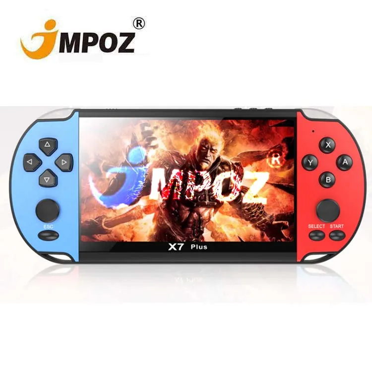 

X7 Plus 5.1 Inch Game Console Dual JMPOZ Handheld Game Player GB GBA Classic X7 Retro Games Consoles MP5 Video TV Out Players, Blue, red, blue+red