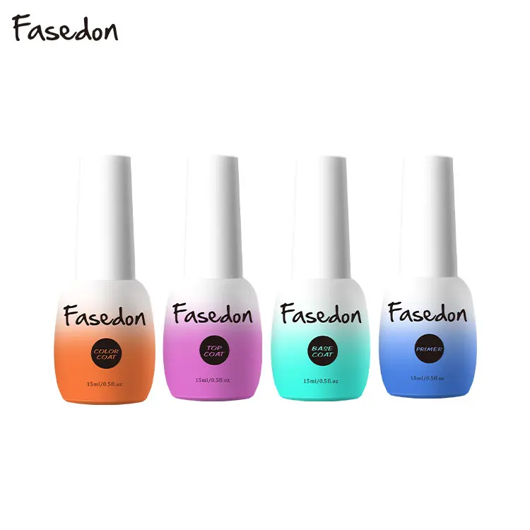 

Wholesale Fasedon 15ml glitter and normal 107 colors uv gel nail polish set korea