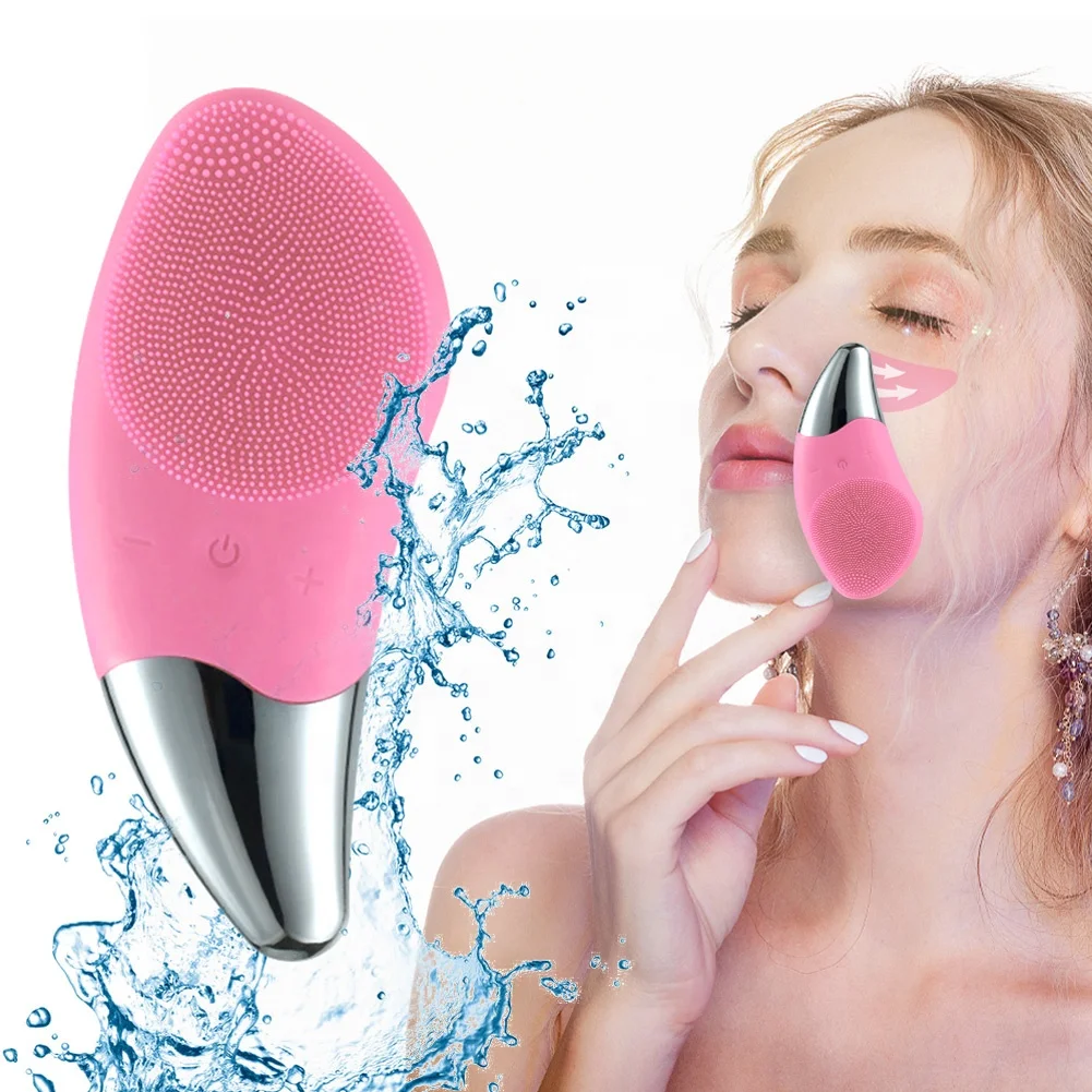 

Sonic Face Cleanser Massager Brush Fashion Personal Beauty Device Facial Body Skin Care Rechargeable IPX7 Waterproof Organic, Pink, rose red, light blue, light purple