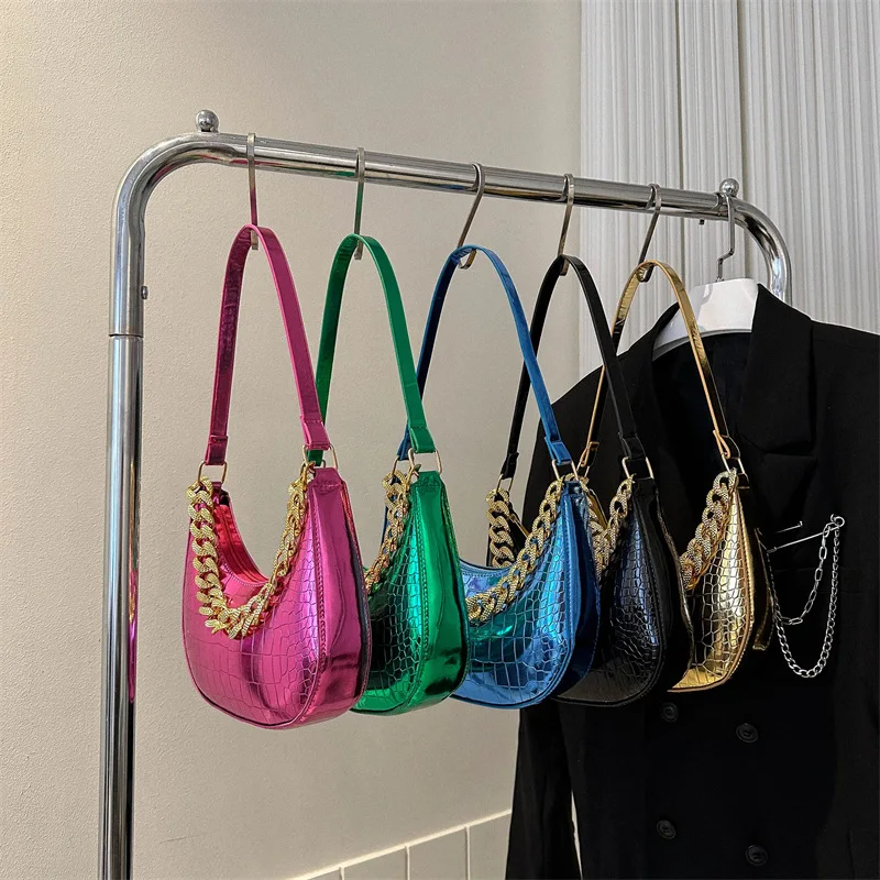 

Bolsos Para Mujeres Trendy Dumpling Bags Women Handbags Ladies 2023 Laser Acrylic Chain Messenger Shoulder Underarm Bag Pu