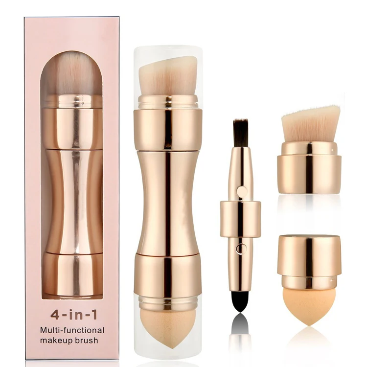 

Made In China 4 In 1 Gold Color Unique Multifunctional Makeup Brush