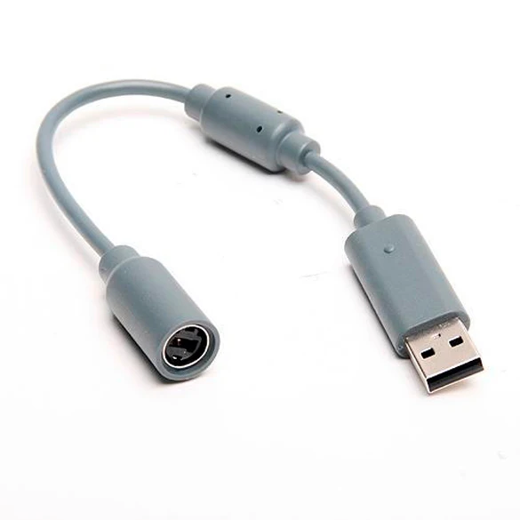 

USB Breakaway Extension Cable to PC Converter Adapter Cord For Xbox 360 Controller, Gray