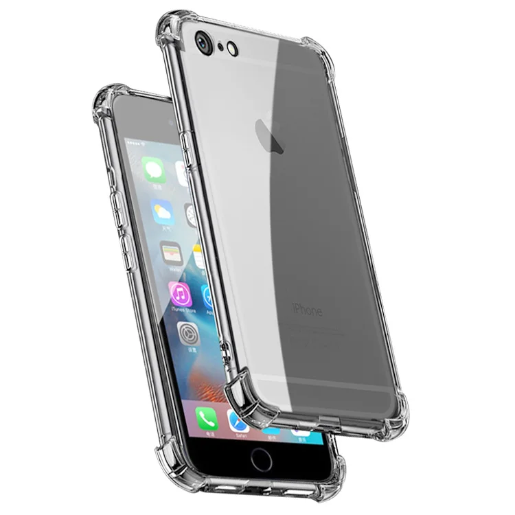 

For iPhone 6 TPU Slim Rubber transparent back cover Case , for iphone 6s transparent silicone explosion-proof Protect shell