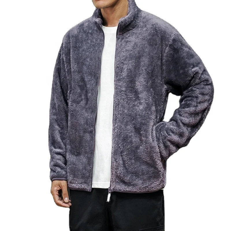 

Custom Flannel fleece bomber soft shell suede jacket for men