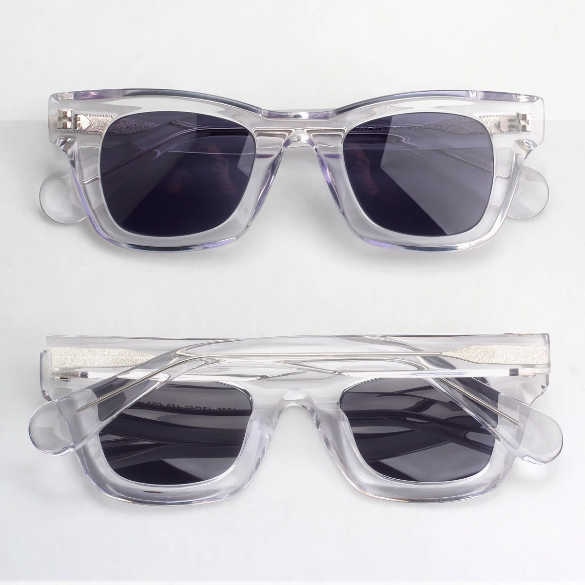 

2022 High Quality Men Women Fashion Trend Square Transparent Frame Sun Glasses Outdoor UV400 Acetate Sunglasses