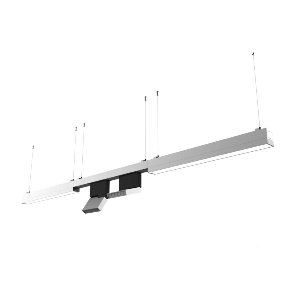 Aluminum Profile Led Pendant Linear Lights System For Indoor Office Supermarket Stadium