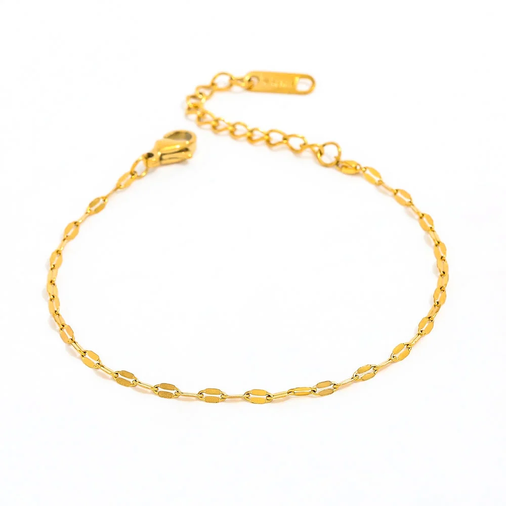Joolim Jewelry Wholesale Dainty Lip Chain Bracelet Stainless Steel Jewelry