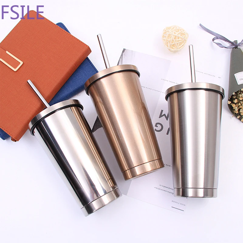 

Wholesale 17OZ Custom Double Wall Vacuum Insulated Wine Straw Cups Water Bottle Stainless Steel Tumbler with Lid and Straw, Customized color
