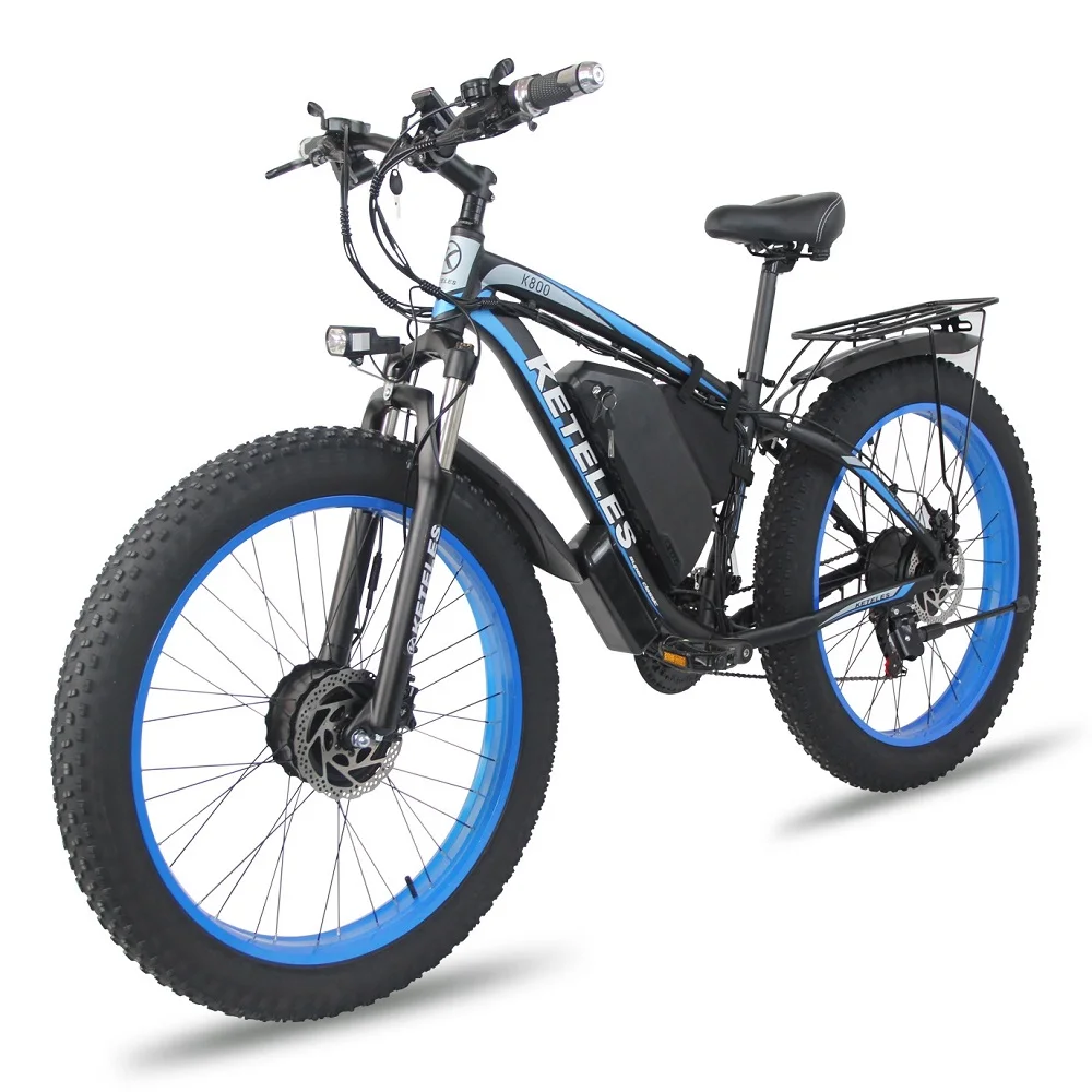 

2WD E-Bike Front and Rear Dual Motor Electric Bike 2000W Two Wheel Drive 26x4.0 Fat Bike 20Ah Lithium Battery