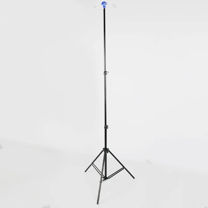 

Aluminum alloy foldable IV pole medical height adjustable infusion pole stand portable drip stand with backpack