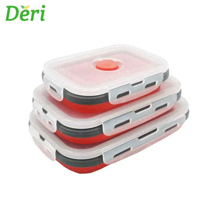 

350/500/800 ML BPA free eco-friendly silicone food container 3 pieces