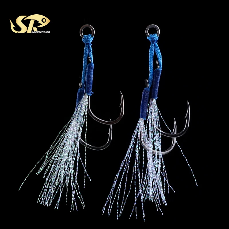 

Superioriorfishin Assist Fishing Hook  Carbon Steel Twin Assist Jiiging Hook