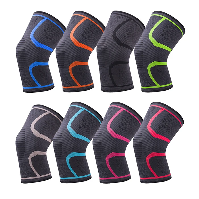 

Drop shipping knee compression sleeve ventilation knee brace adjustable nylon knee brace sports, 7colors