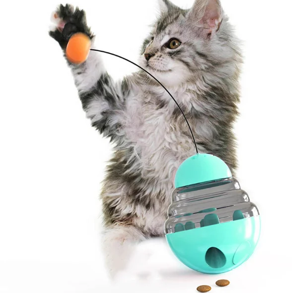 

Amazon Hot Sale Tumbler Leaking Food Ball Interactive Cat Toys Turntable Stick Pet Toy for Cat