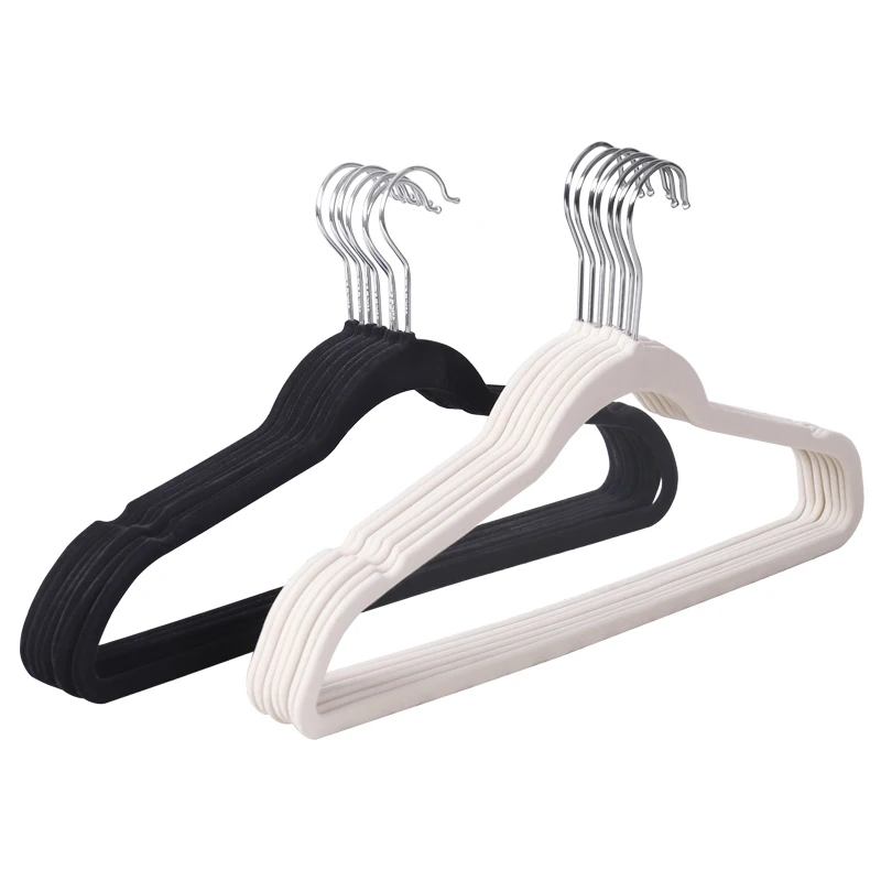 

Factory wholesale non slip plastic flocked velvet hangers for clothes and coat