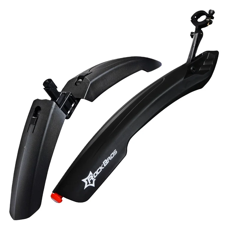 

ROCKBROS Wholesale MTB Mountain Bike Plastic Mudguard Bicycle Front Rear Mudguard with LED Light, Black/gray/blue/red