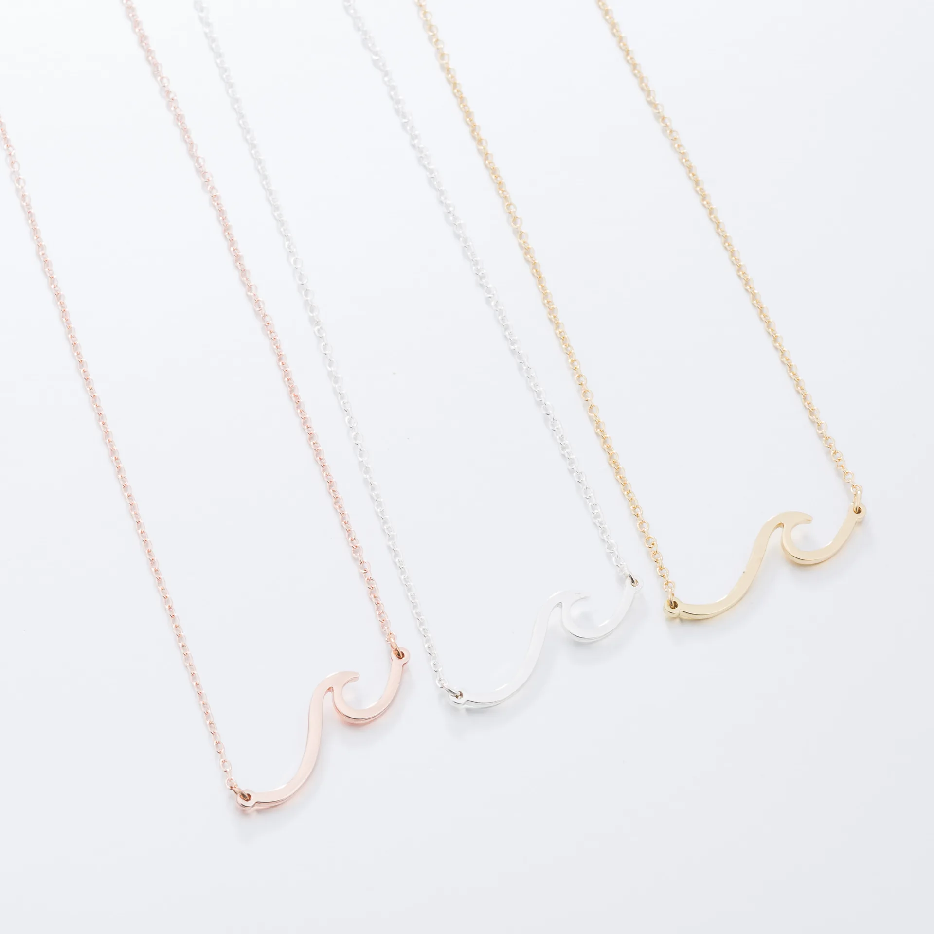 

wave necklace 2021 simple wave necklace gold plated necklace spray stainless steel jewelry accessories for women(RG4N1N2171), Silver/gold/rose gold